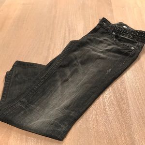 Size 29 rhinestone waistband black jeans